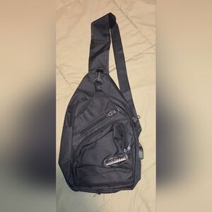 Marlena Black Sling Bag Crossbody Backpack Multi Pocket Travel Bag